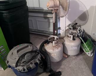 Wet dry vac and propane tanks