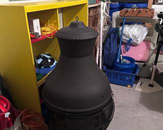 Outdoor wood burning chiminea