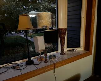 Table lamps and vases