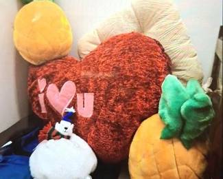 Many valentine pillows and plush and other pillow decorative decor