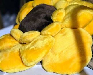 Many plush pillows, holiday, bed spreads, covers and others