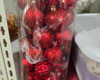 Many Christmas ornaments, shatterproof nice designs, styles in many assortments