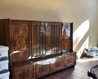 Burled Wood Display Cabinet