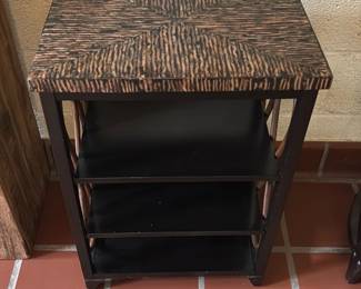 Wood Top 3-Shelf Side Table