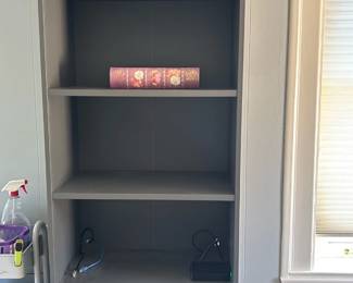 Gray Tall Bookcase Shelving Unit