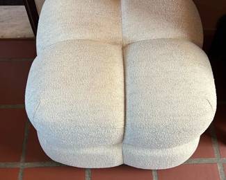 Tufted Bouclé Cube Ottoman