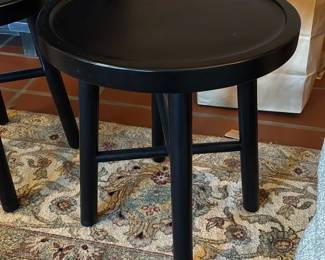 Black Round Wood Side Table