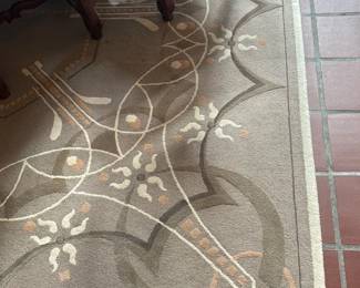 Neutral Geometric Wool Area Rug