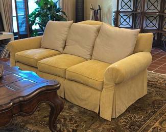 Yellow Rolled-Arm 3-Seat Sofa