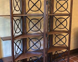 Wood & Iron Folding Display Shelf