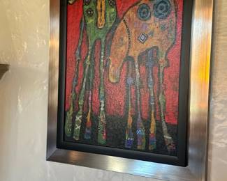 Framed Colorful Abstract Painting
