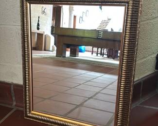 Gold Ribbed Frame Wall Mirror 24 x 20.5