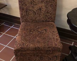Patterned Upholstered Slipper Chair 40in