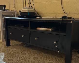 Black Media Console TV Stand