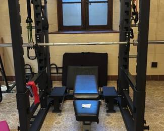 Power Rack with Adjustable Bench