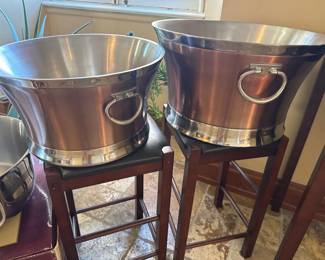 Copper-Tone Metal Beverage Buckets