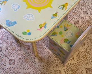 Hand-Painted Kids Table & Chair