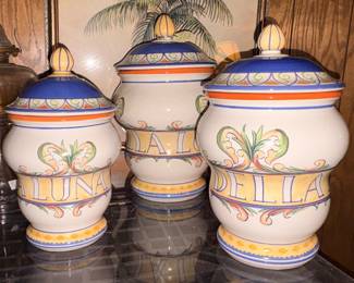 Pfaltzcraft Villa della Luna 2004 Japan Kolpen & Maru Tiegreen 3 Pc Canister Set!