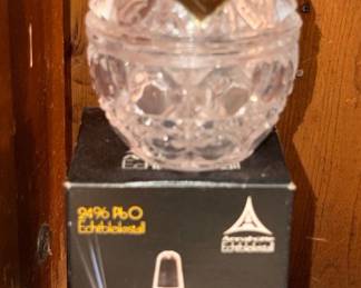 Annahutte Lead Crystal West Germany Pear Box!