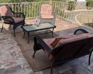 Table 42x21x16 chairs 37x28 bench 50x34