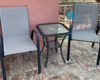 Table 21x24 chairs 38” tall
