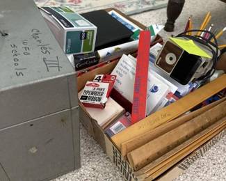 235 vintagemetalfileboxwithmixedoffice