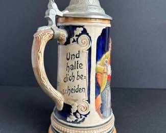 038 germanreliefbeersteinwithpewterlid