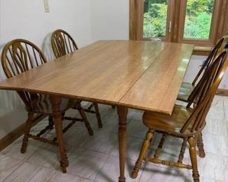 127 dropleafdiningtablewithfourchairs