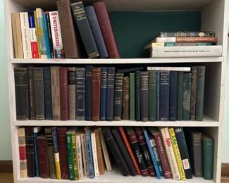 232 whitebookshelfwithassortedvintagean