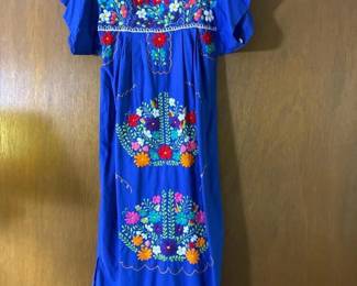 153 bluemexicanembroideredfloraldressin