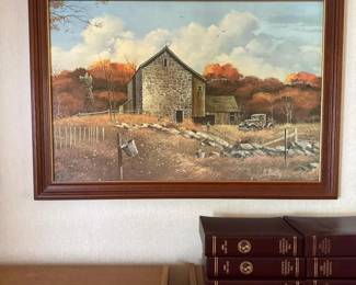 200 framedbarnlandscapeprintsignedpbai