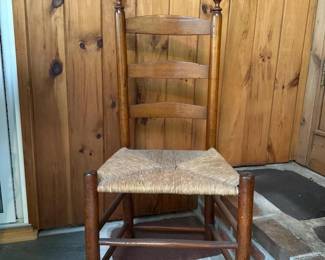 066 ladderbackchairwithrushseatincoun
