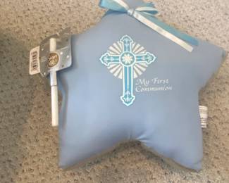 Amscan My First Communion Autograph Star Pillow