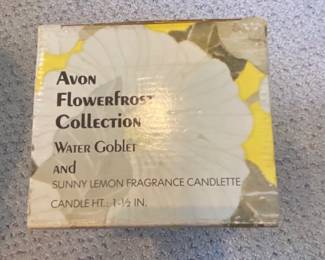 Avon Flowerfrost Collection Water Goblet Candle