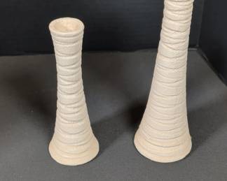 MidCentury Modern Textured Ceramic Taper Candle Holders