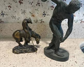 203 bronzewesternriderstylesculpturedis
