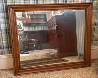 079 rectangularwoodframedmirror
