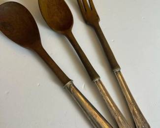 181 sterlinghandledwoodenservingutensils