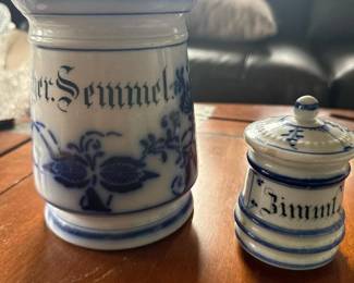 210 bluedecoratedgermanapothecaryjars