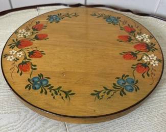 107 handpaintedfolkartwoodenlazysusan