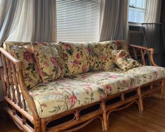 056 rattansofawithfloralupholsteredcush