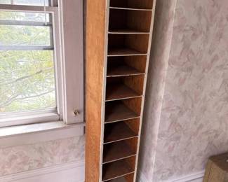 241 rustictallwoodencubbyorganizershelf