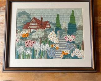 087 framedfloralembroiderywithfloralsan