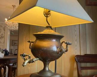 059 antiquestylebrasssamovartablelampw