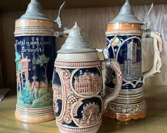 080 germanpotterybeersteinswithpewterl
