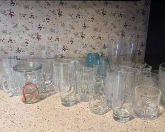 164 assorteddrinkingglassesandweckjar