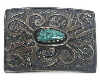 Signed VAB Native American Sterling Turquoise