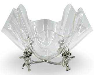1986 Arthur Court Aluminum & Lucite Elephant Bowl