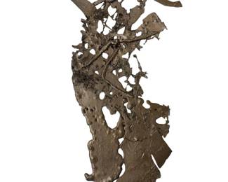Brutalist Abstract Metal Wall Sculpture