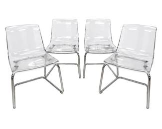 4pc Contemporary Lucite Chairs